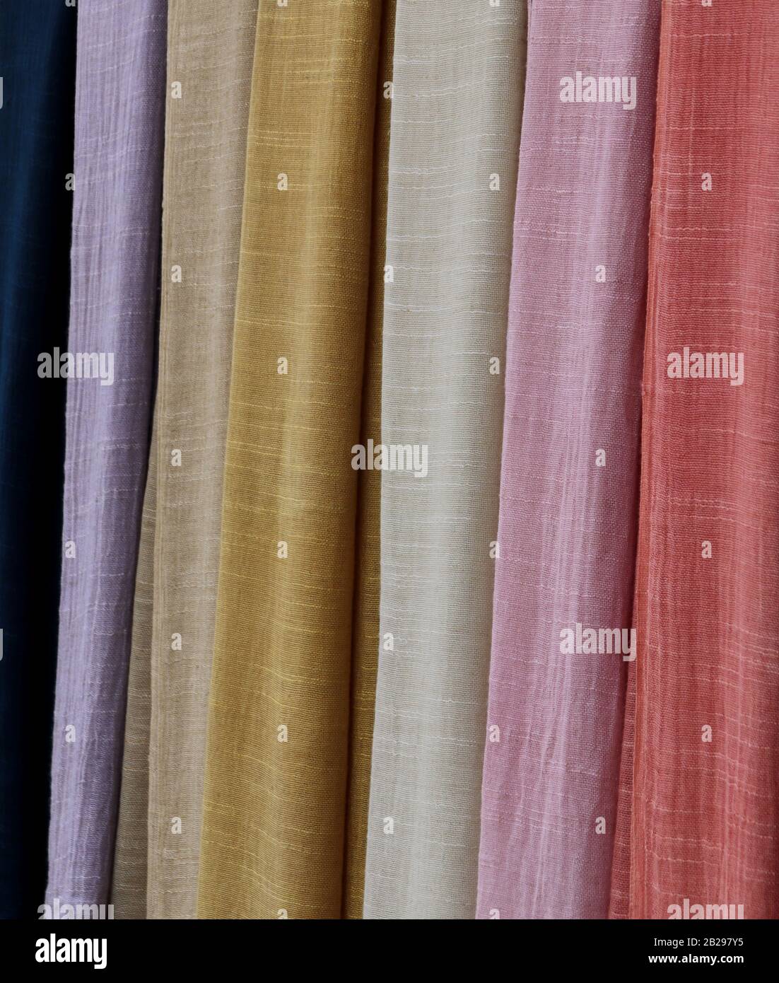 Natural dyed linen fabric Stock Photo