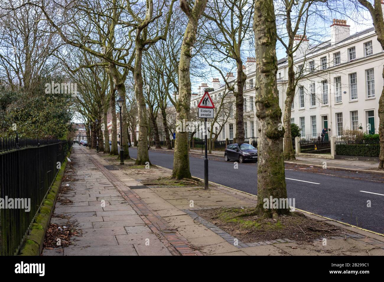 Falkner Square, Liverpool, built in 1830, part of the historic