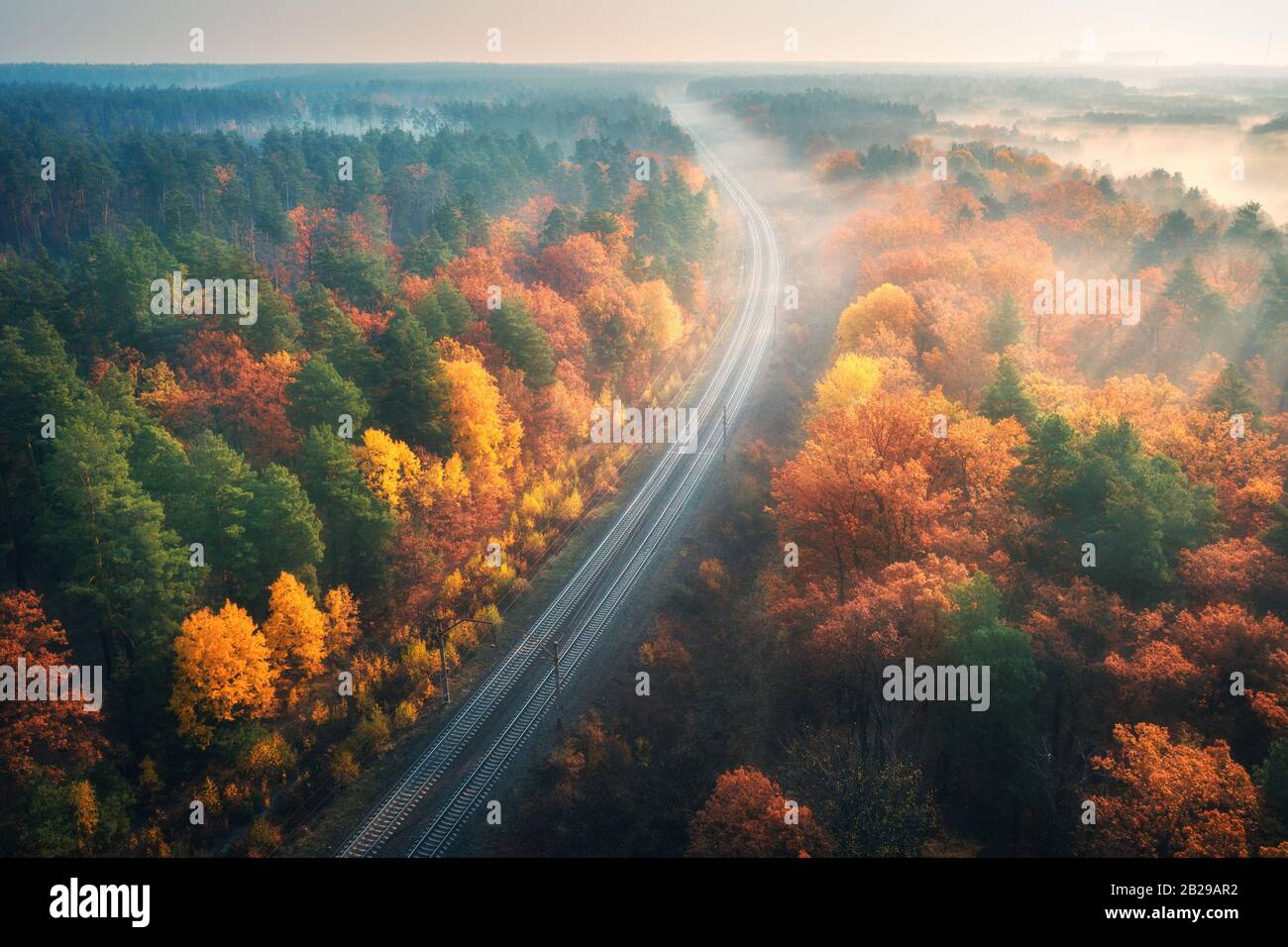 Aerial view railroad track hi-res stock photography and images - Alamy