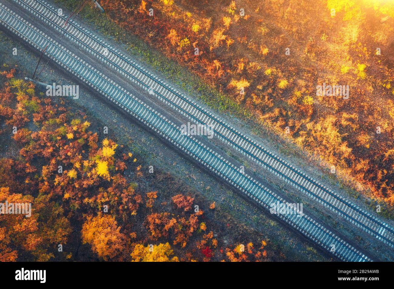 Aerial view of railroad hi-res stock photography and images - Alamy