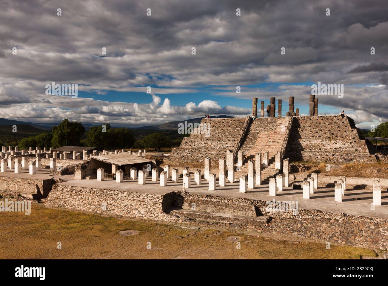 Pyramid of Quetzalcoatl, Tula archaeological site, Toltec archaeological site, state of Hidalgo, Mexico, Central America Stock Photo