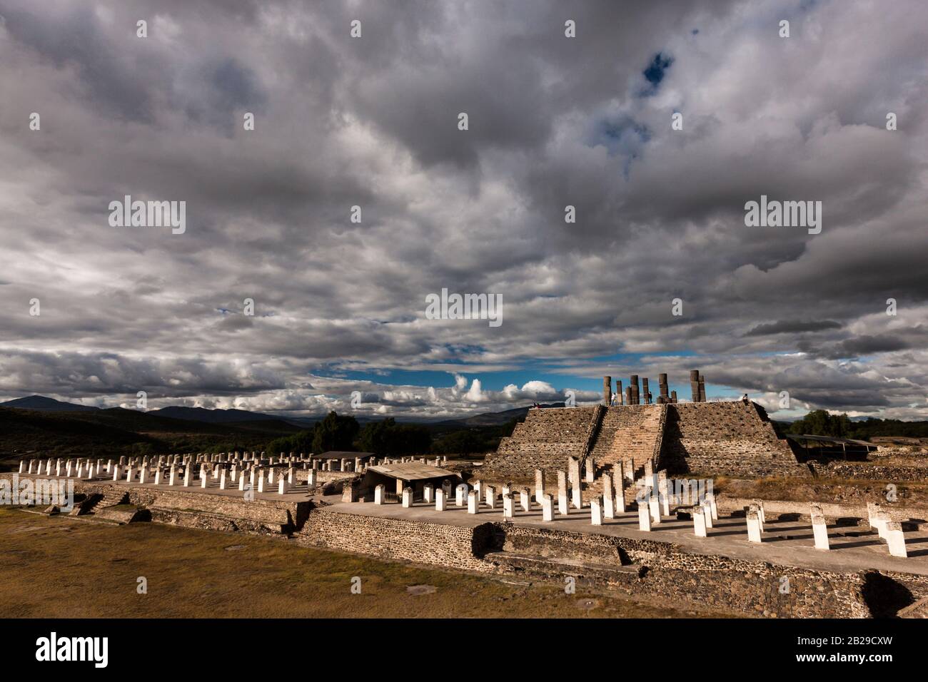 Pyramid of Quetzalcoatl, Tula archaeological site, Toltec archaeological site, state of Hidalgo, Mexico, Central America Stock Photo
