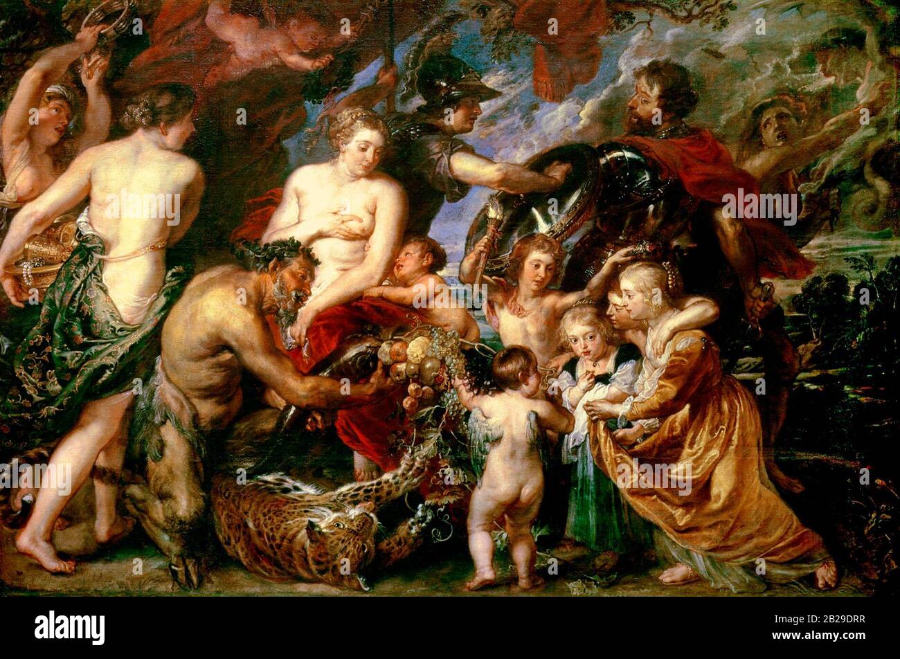 Minerva protects Pax from Mars (Peace and War) - Peter Paul Rubens, circa 1630 Stock Photo