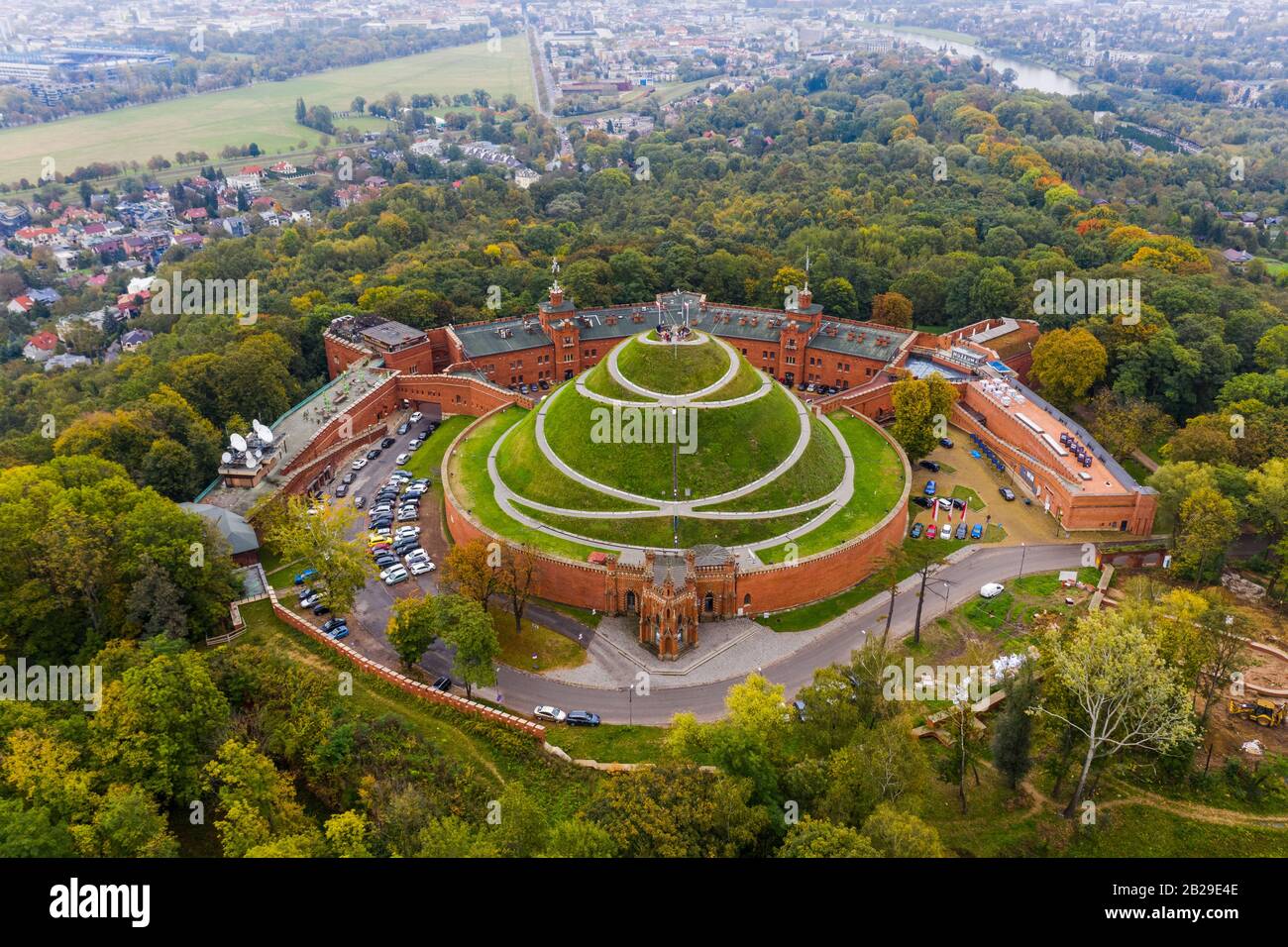 Krakow Kosciuszko Mound Aerial view poland Stock Photo Alamy