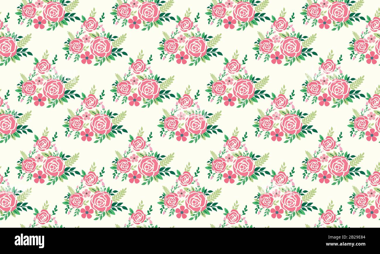 Beautiful spring flower, with leaf and floral pattern background design ...