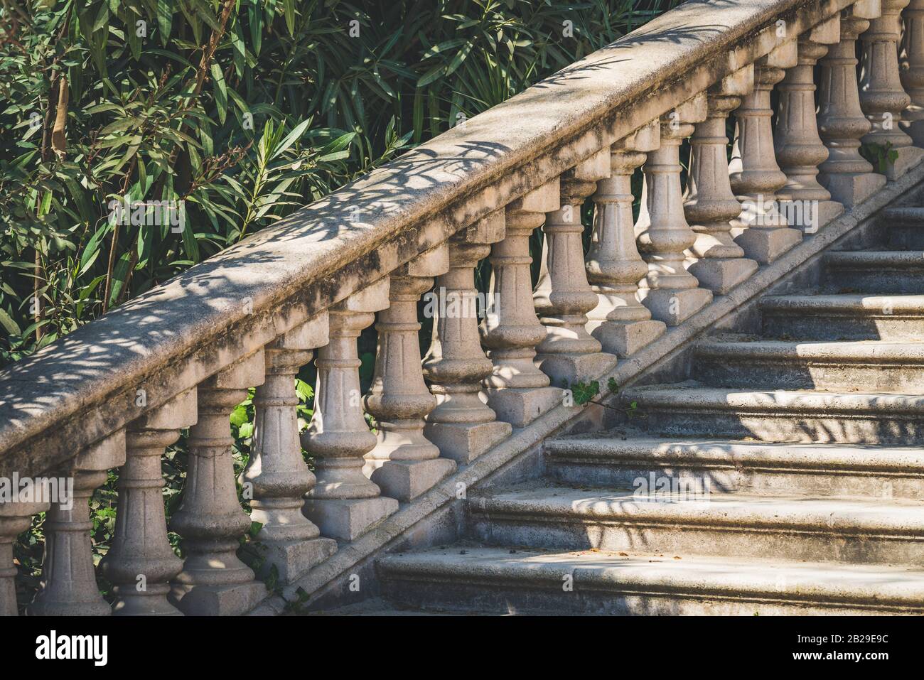 Stone balustrade in neoclassical style Stock Photo