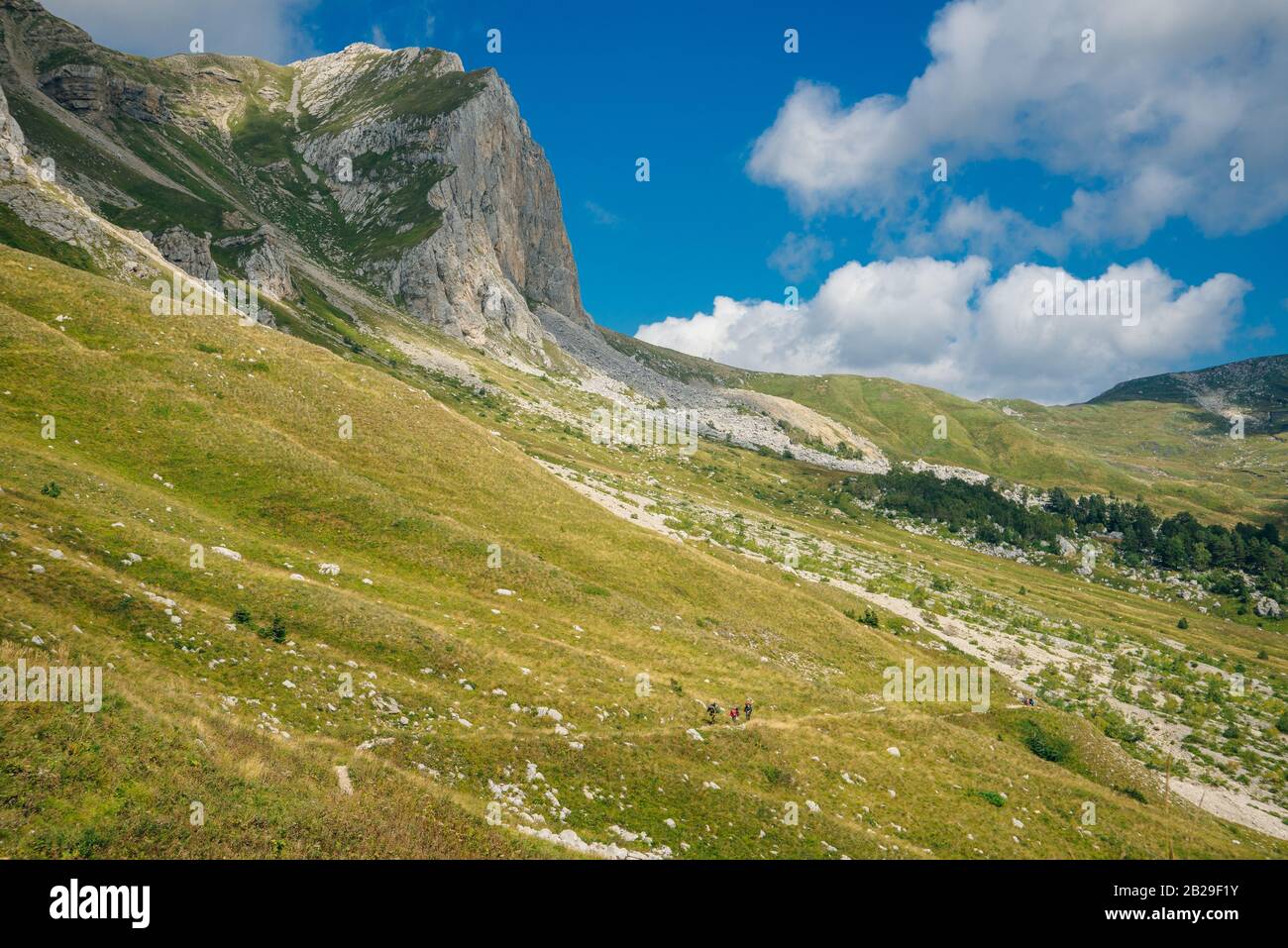 Mountains of Republic of Adygea, Russia. Caucasian mountains. Mountain Lake. Lagonaki. Stock Photo