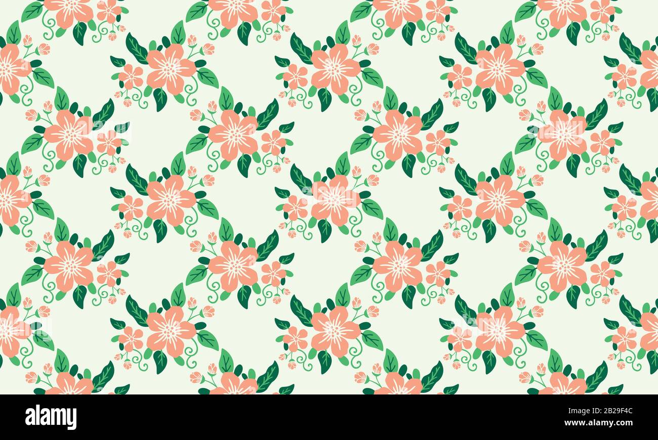 Beautiful wallpaper for spring, with seamless leaf and floral pattern ...