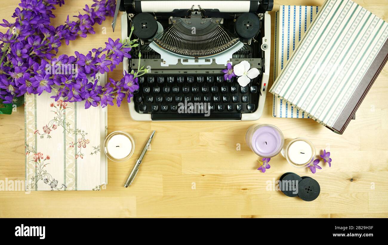 Romantic Vintage Writer S Desk Creative Composition With Old
