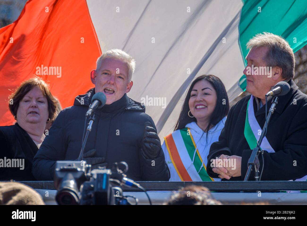 New York, USA. 01st Mar, 2020. Councilman Jimmy Van Bramer. The St. Pat's for All parade celebrates the diversity of the Irish and Irish American communities of New York. First held in 2000, St.Pat's for All cherishes and celebrates an inclusive St. Patrick's season. (Photo by Erik McGregor/Sipa USA) Credit: Sipa USA/Alamy Live News Stock Photo