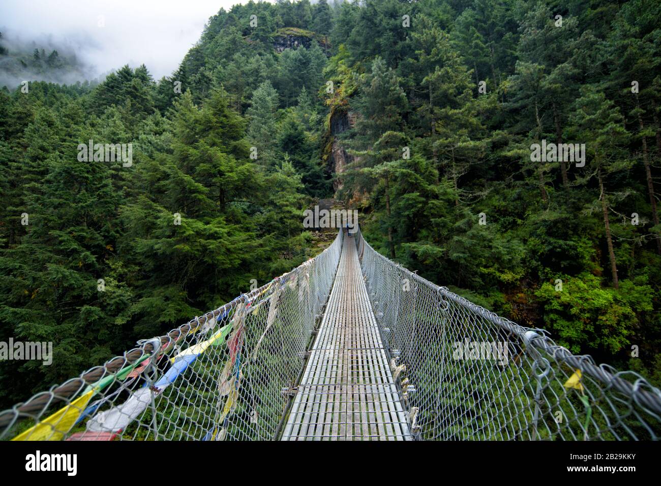 Suspension Bridge at Himalayan area in Nepal Stock Photo - Alamy