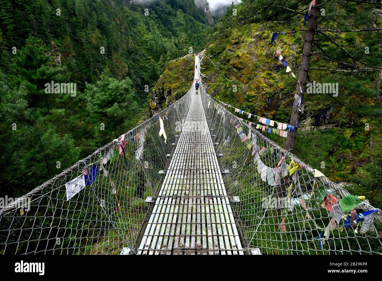 Suspension Bridge at Himalayan area in Nepal Stock Photo Alamy