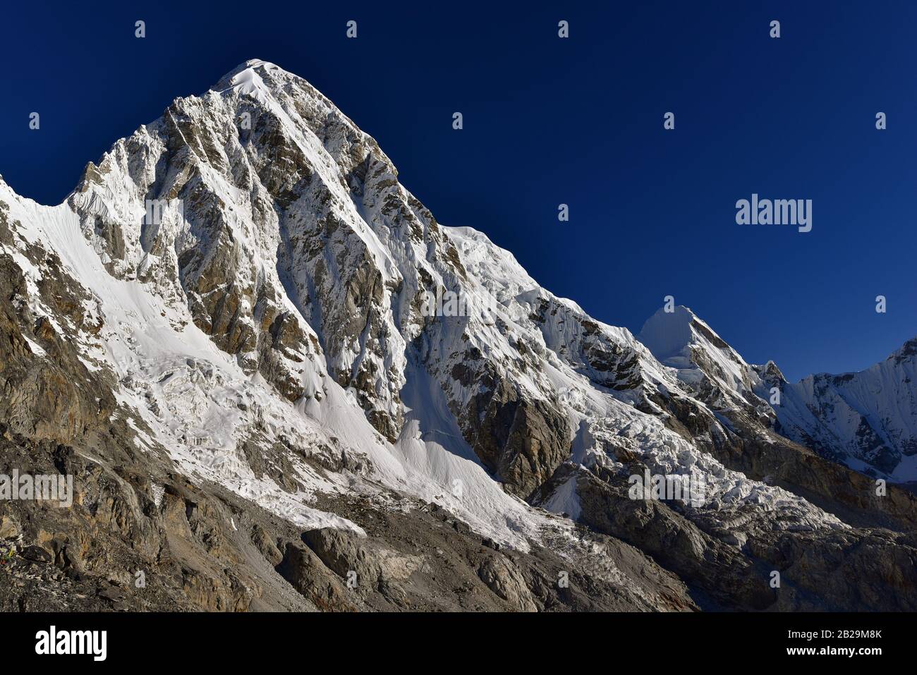 Snow mountains of Himalayas in Nepal Stock Photo