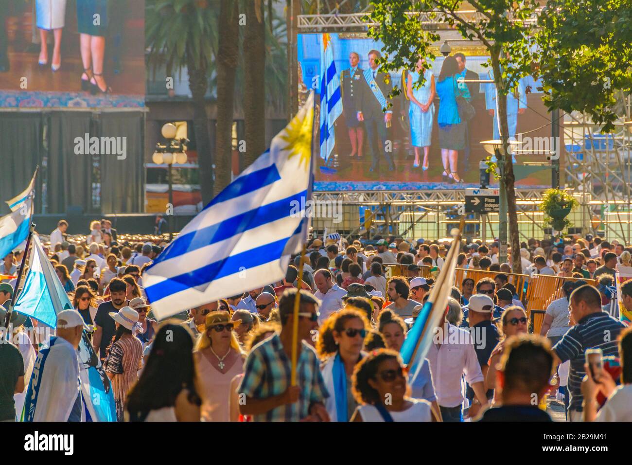 MONTEVIDEO, URUGUAY, MARCH - 2020 - Crowd at celebration act assumption