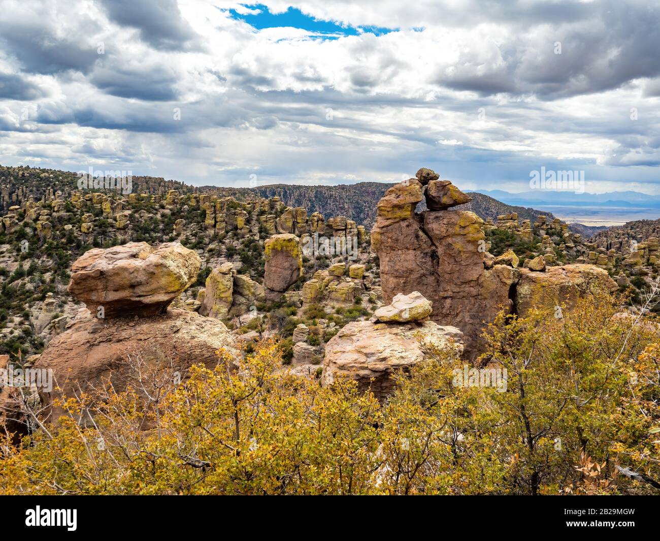 hiking through the rock formations at Chiricahua National Monument park ...