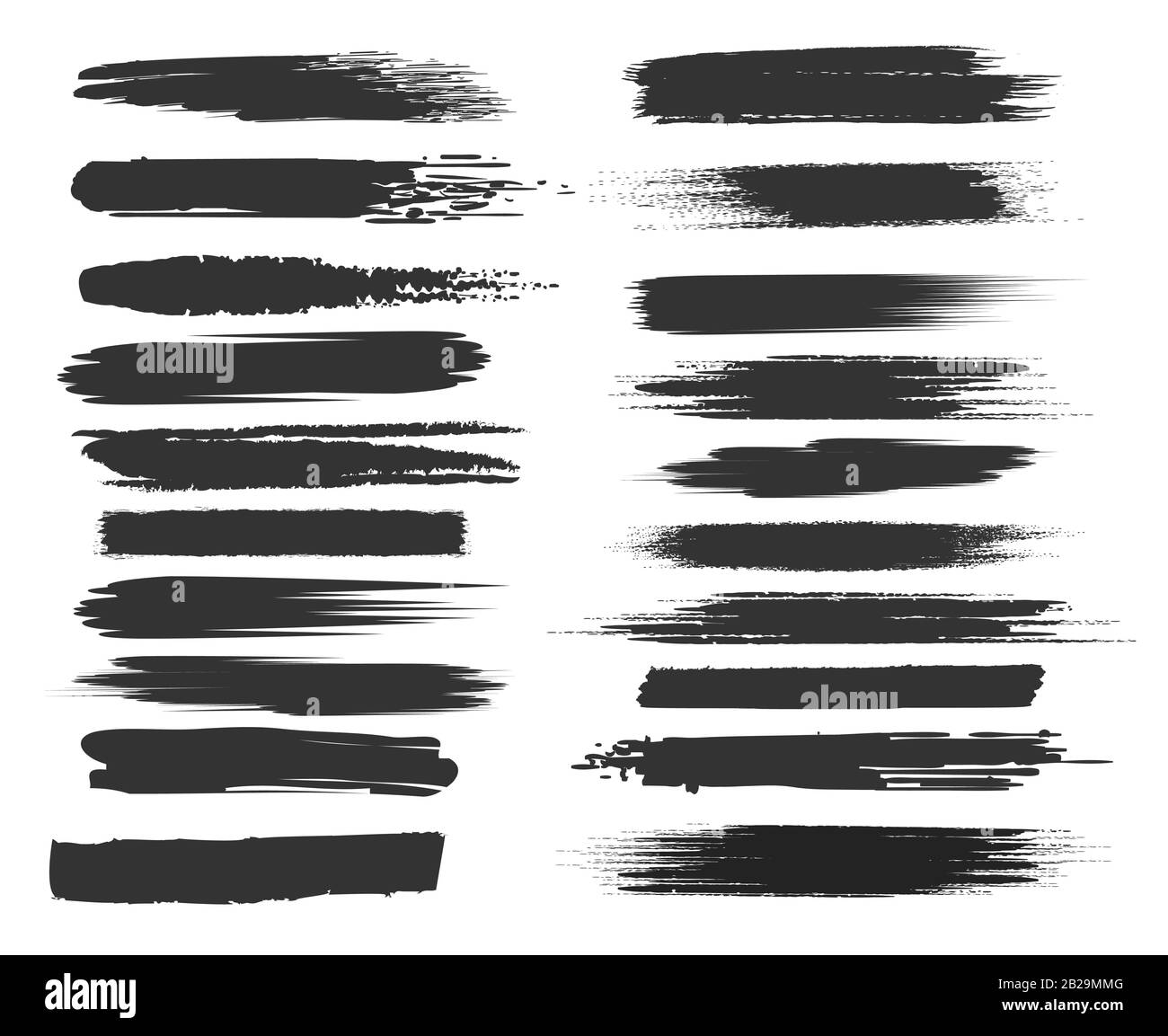 Smudge black brushstrokes Stock Vector