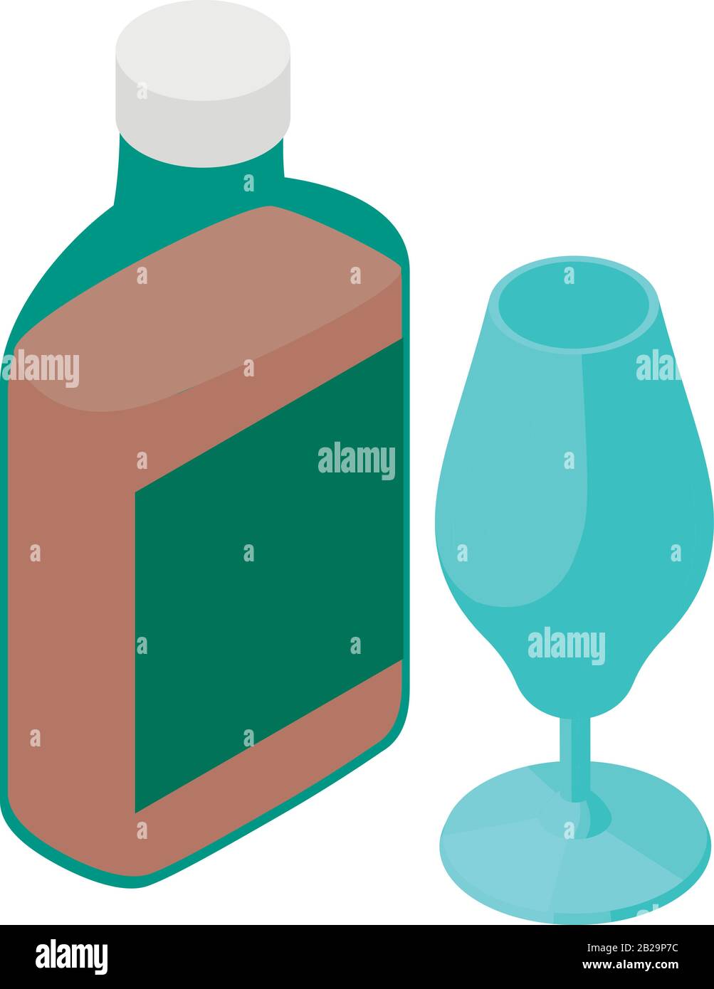 Whiskey icon, isometric style Stock Vector