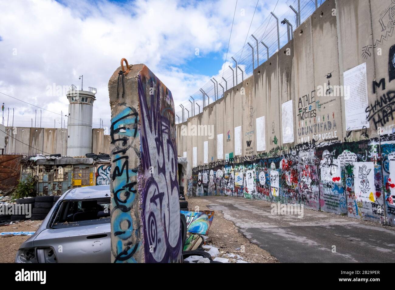 The separation wall in Bethlehem, Palestine Stock Photo