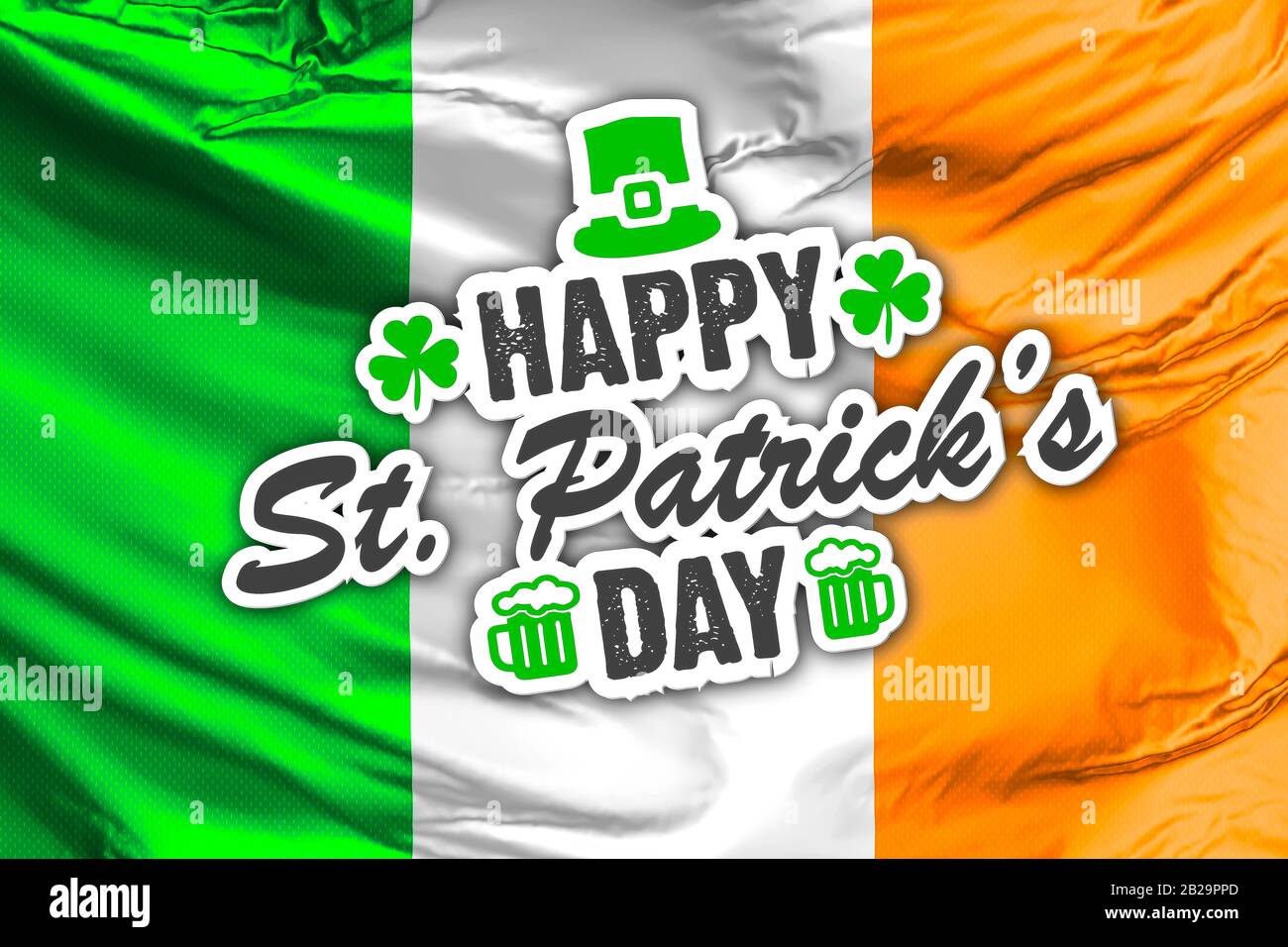 Happy St. Patrick's Day flag Stock Photo