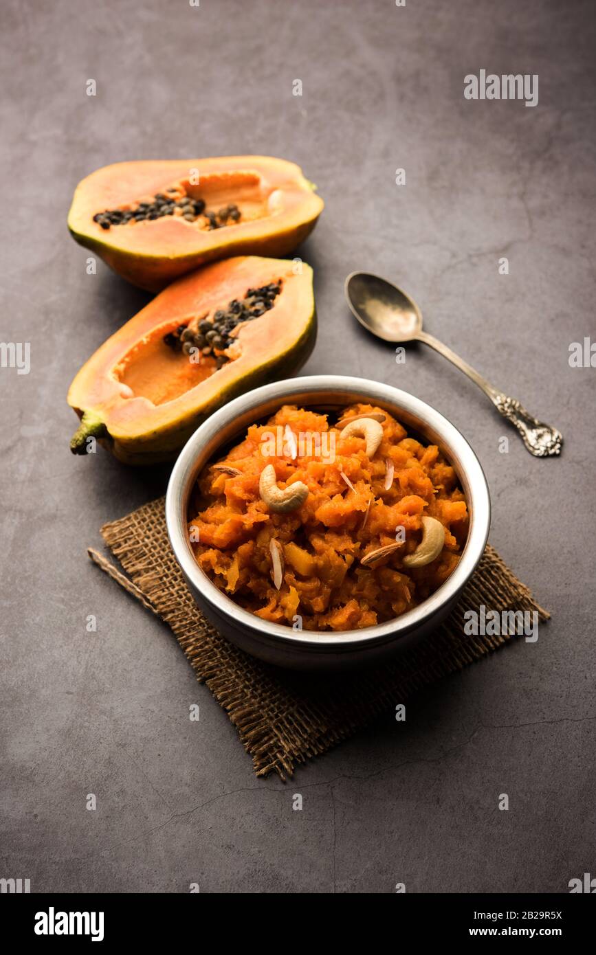 Papita or Papaya Halwa is a tasty indian sweet recipe Stock Photo Alamy