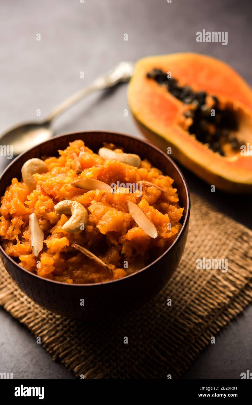 Papita or Papaya Halwa is a tasty indian sweet recipe Stock Photo Alamy