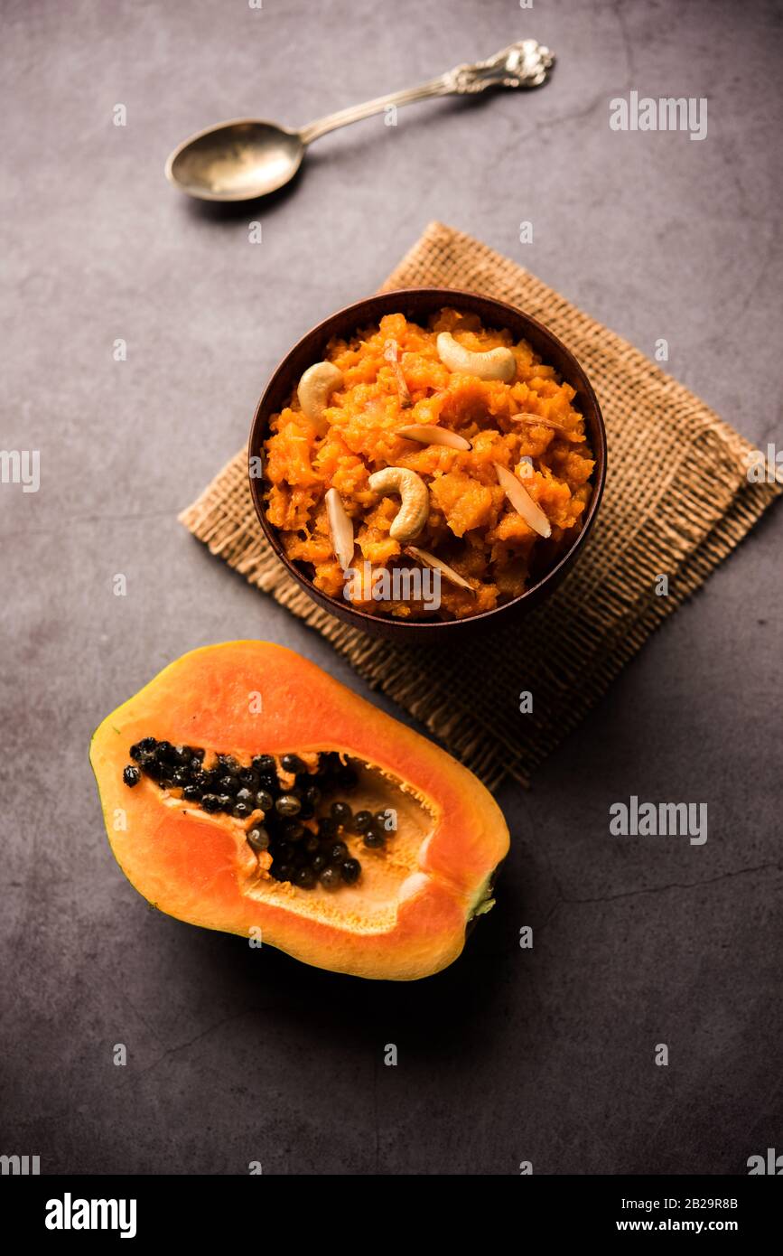 Papita or Papaya Halwa is a tasty indian sweet recipe Stock Photo Alamy