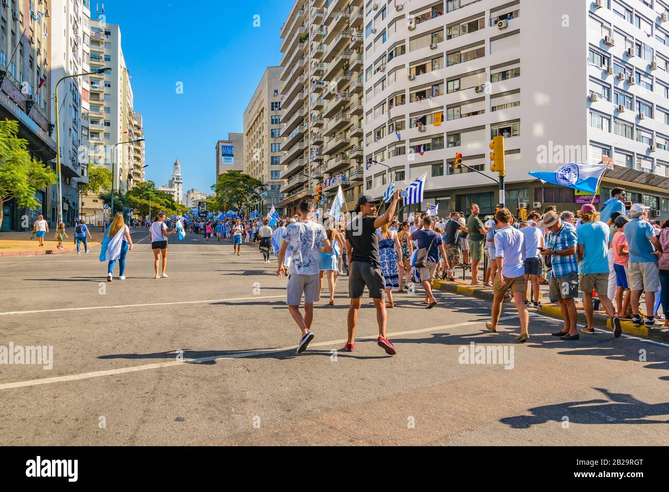 MONTEVIDEO, URUGUAY, MARCH - 2020 - Crowd at Celebration act assumption