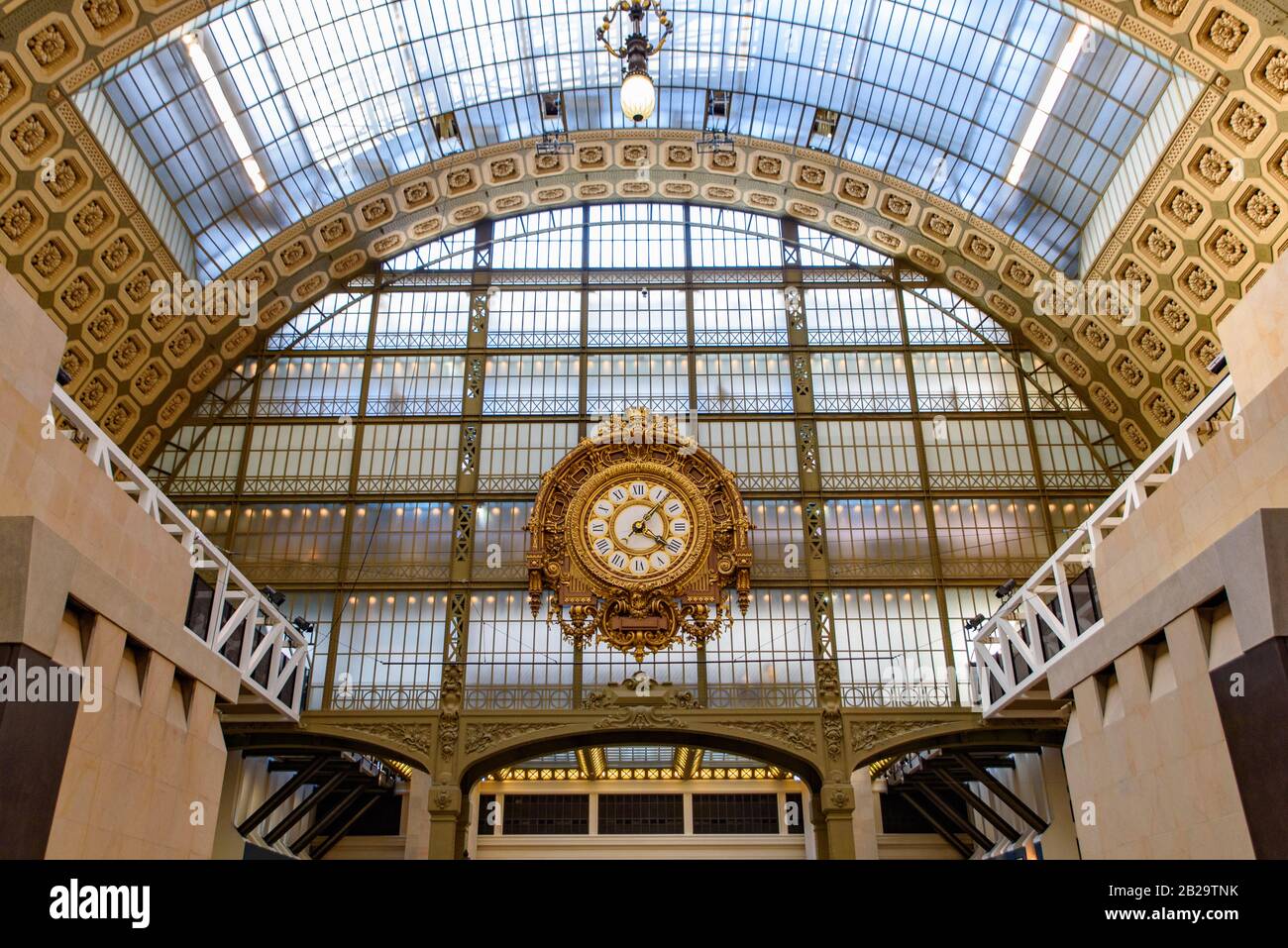 The clock and dome of Museum Orsay (Musée d'Orsay), Paris, France Stock Photo