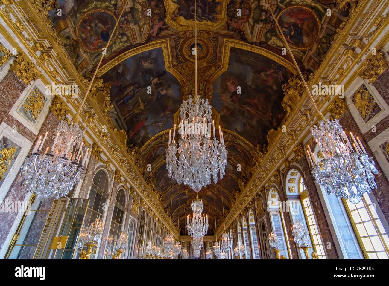 The Hall of Mirrors, Palace of Versailles, Paris, France Stock Photo