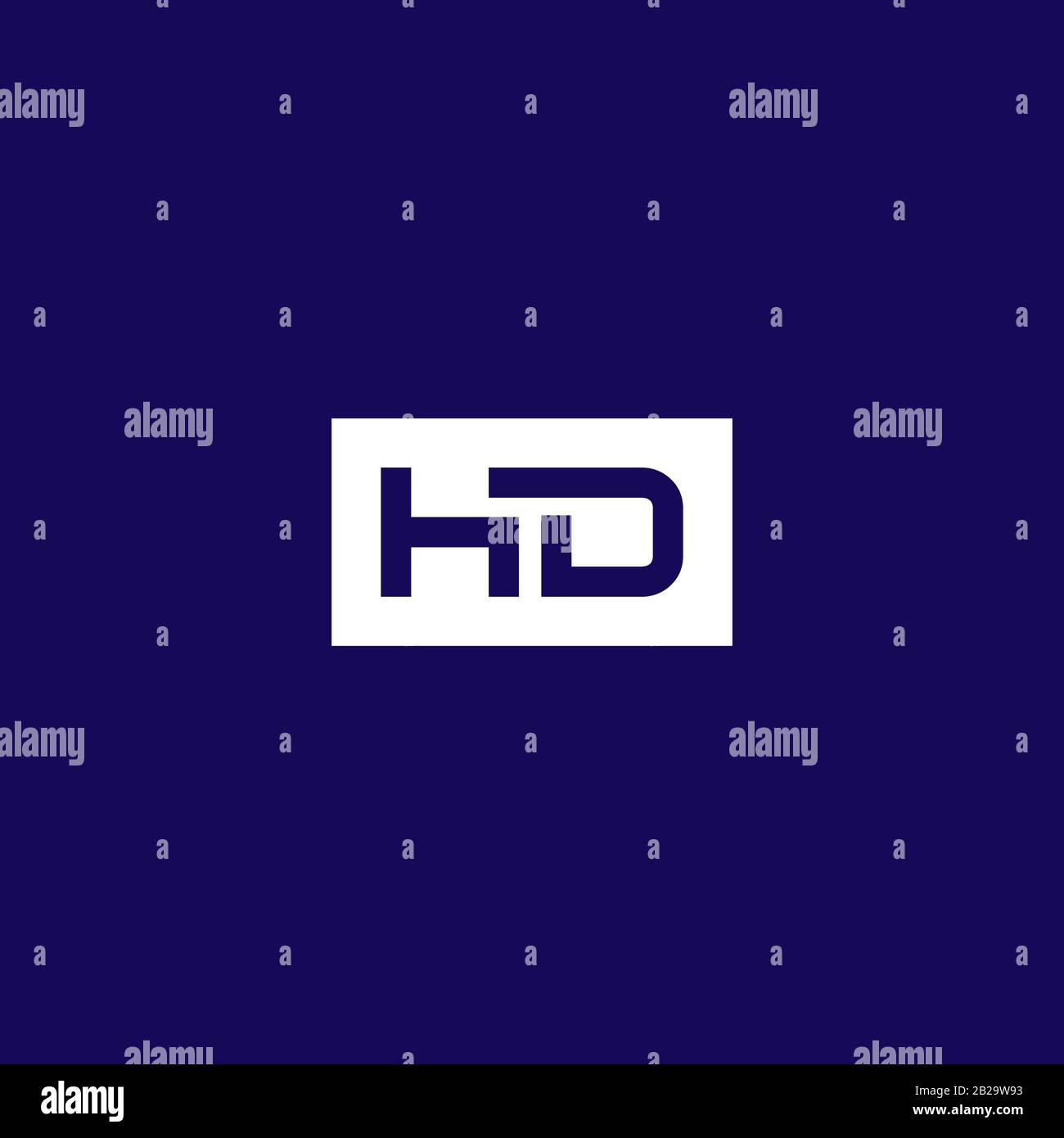 abstract hd logo , clean and modern hd initials logo Stock Vector