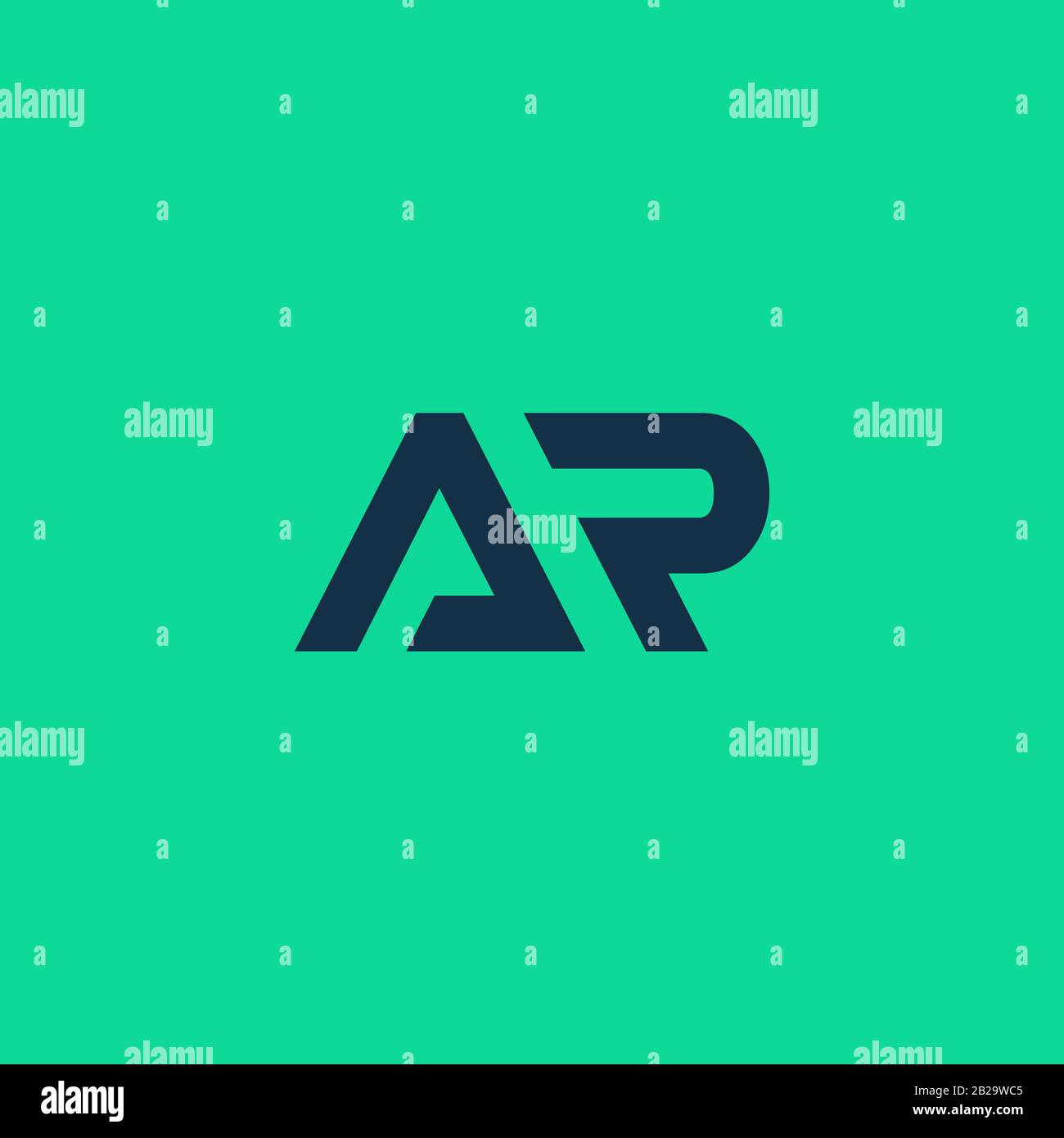 ar logo design, initial ar logo, abstract minimal ar logo Stock Vector