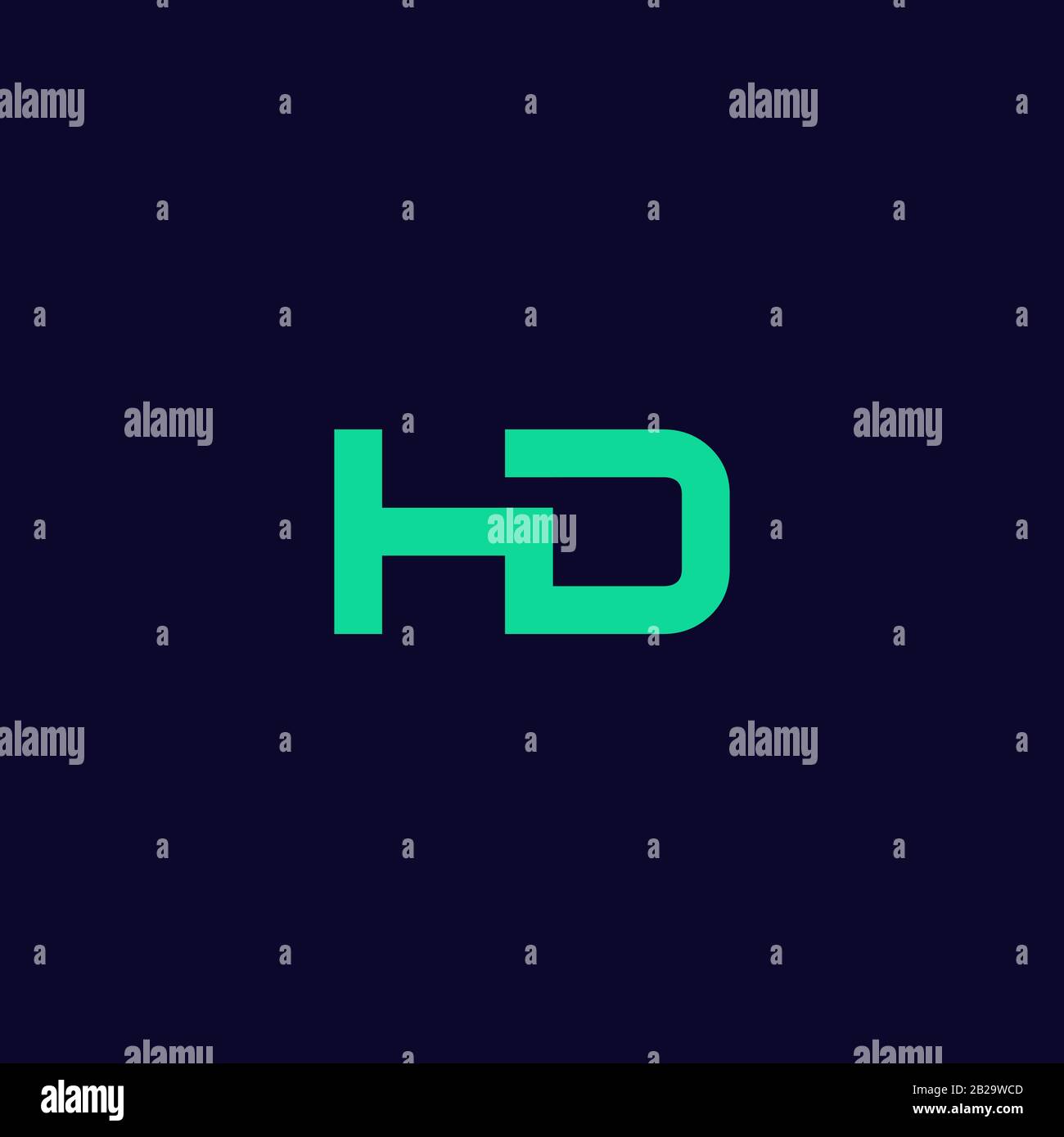 abstract hd logo , clean and modern hd initials logo Stock Vector