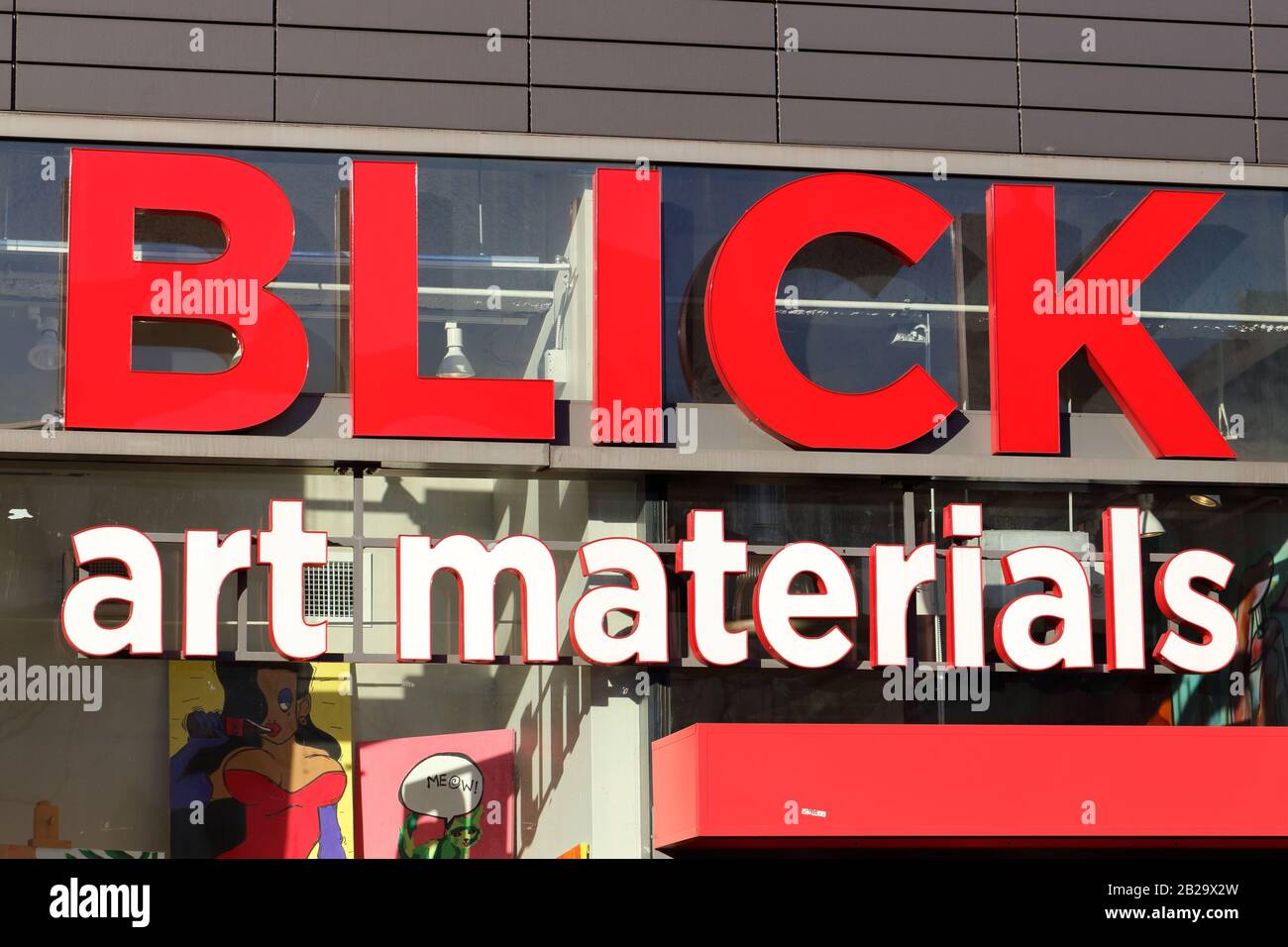 Blick Art Materials signage at their store in Harlem in New York, NY