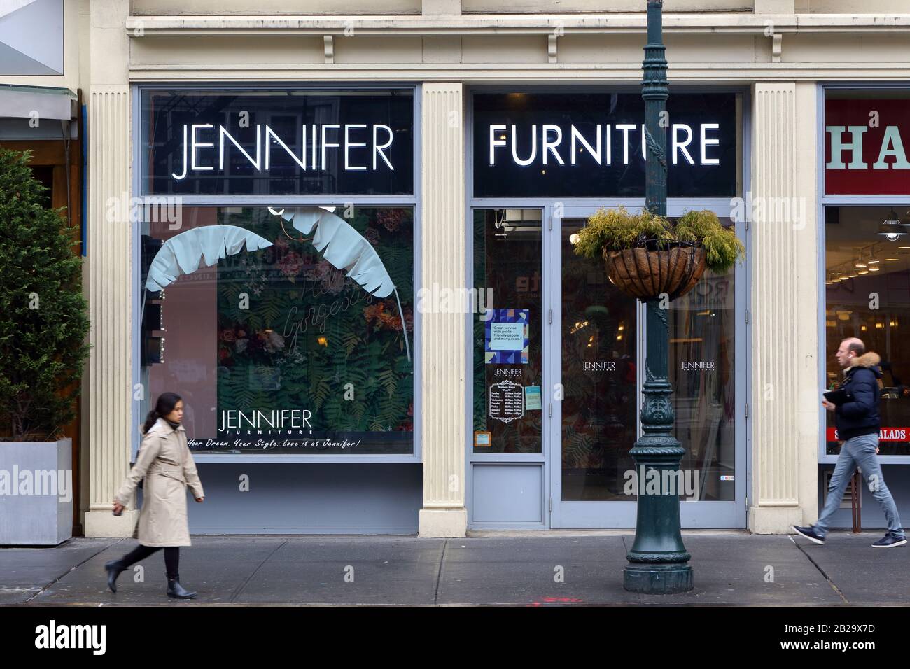 [historical storefront] Jennifer Furniture, 655 6th Ave, New York, NYC
