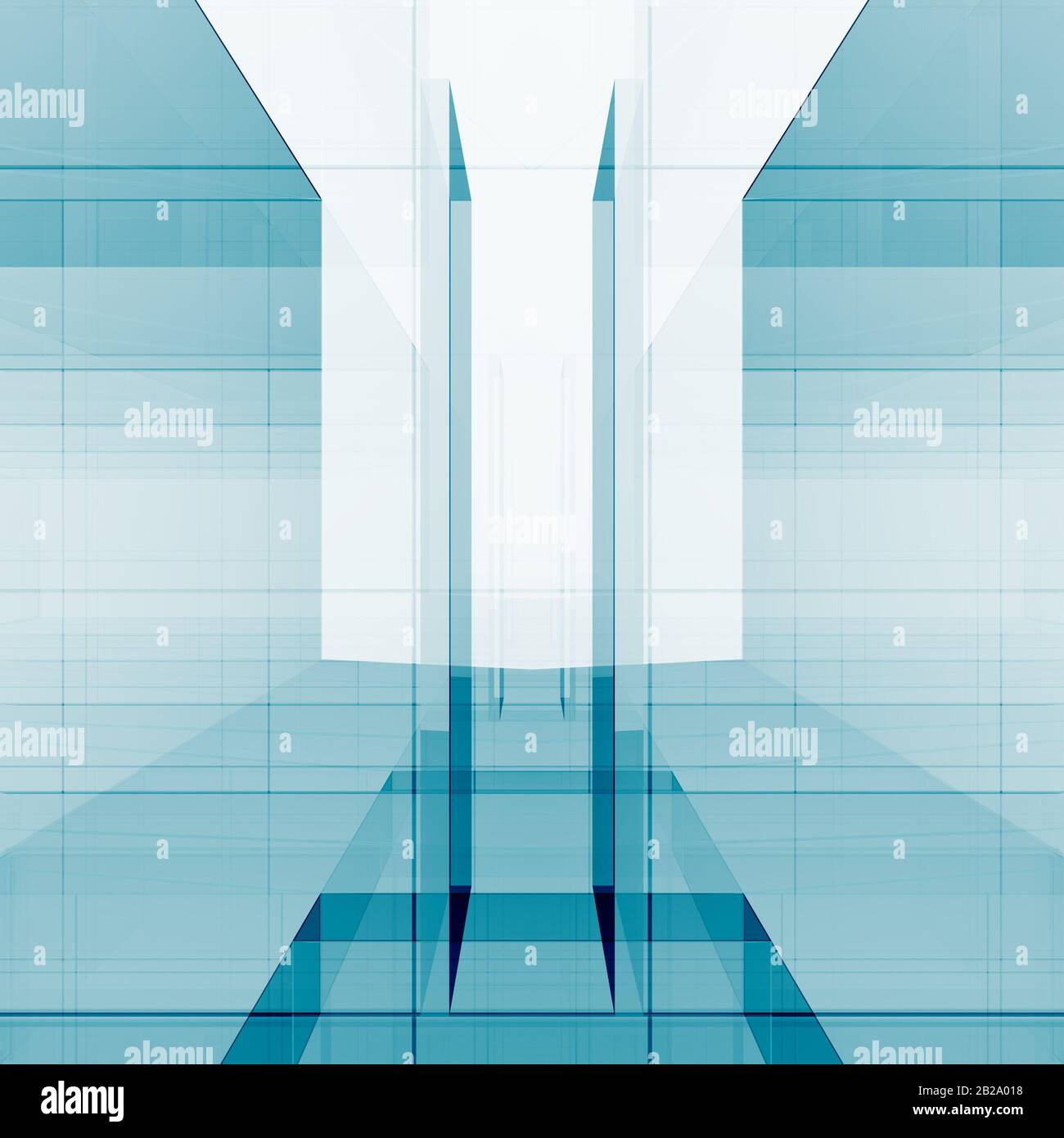 Blue transparent technology concept architecture. 3d rendering Stock ...