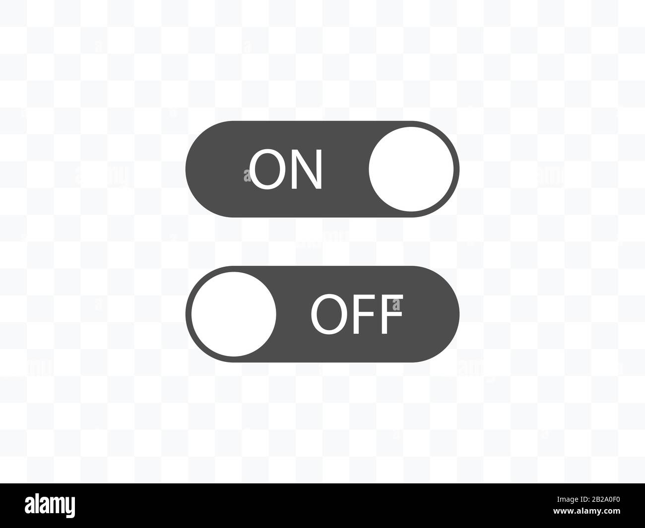 Off, on, toggle icon. Vector illustration, flat design. Stock Vector