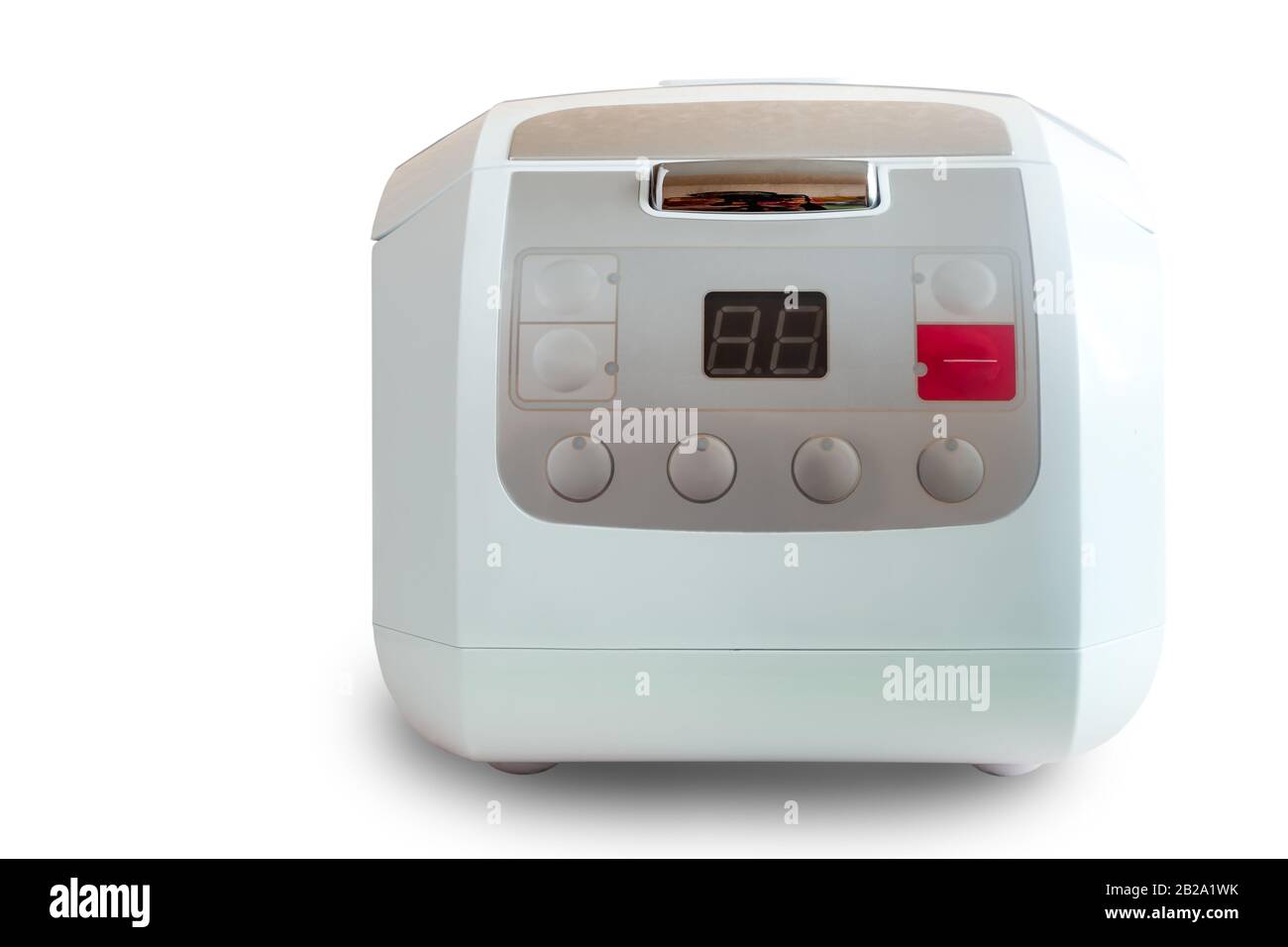 Modern electric slow cooker on a white background Stock Photo Alamy