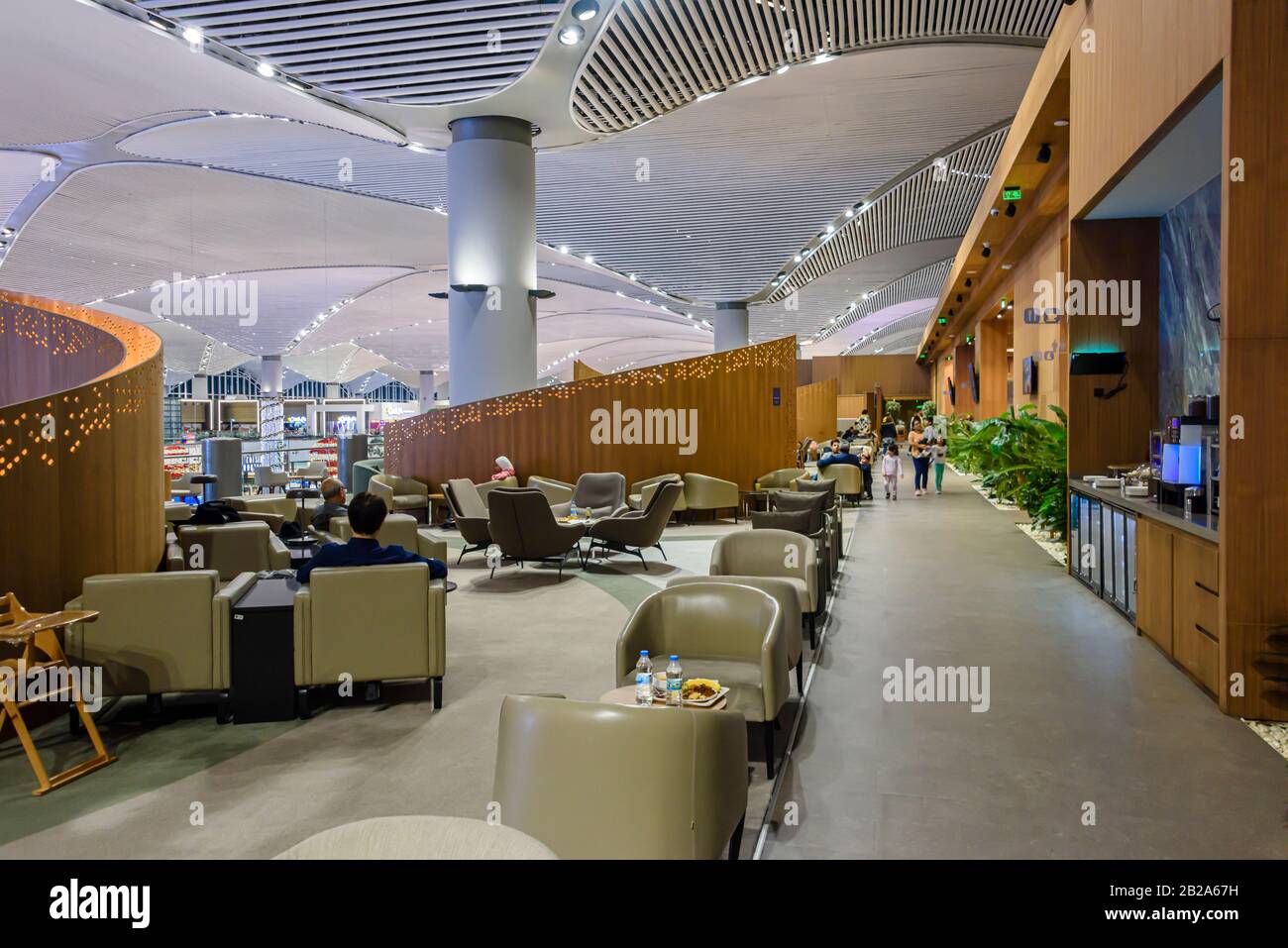 IGA Business Lounge, Istanbul International Airport, Istanbul, Turkey Stock Photo