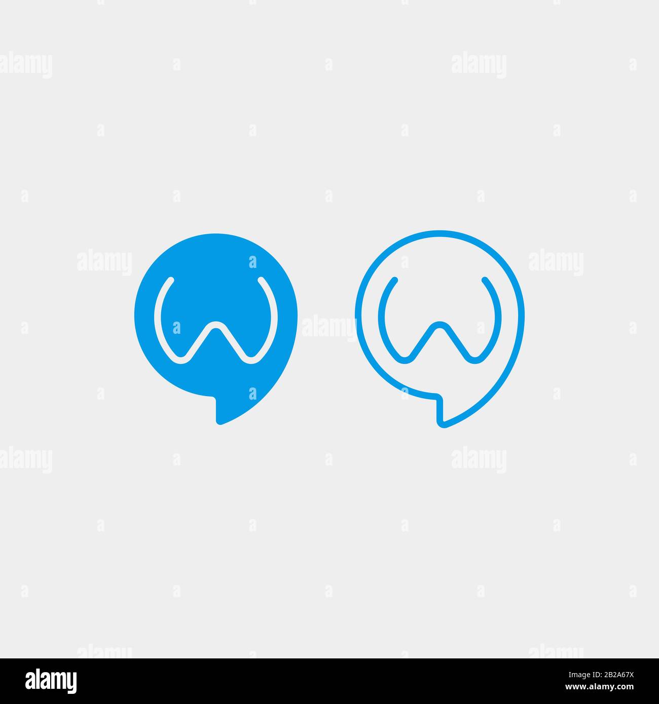 Letter W Chat Logo Design Template Vector illustration Stock Vector