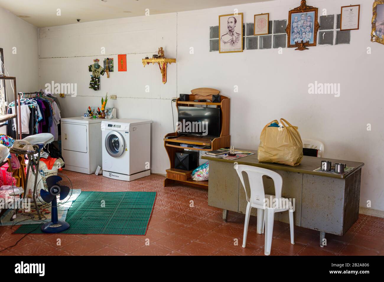 Inside a laundry, Thailand Stock Photo - Alamy