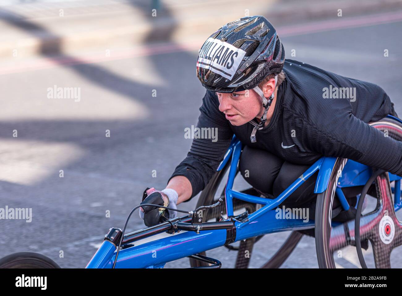 Lizzie Williams wheelchair racing in the Vitality Big Half half
