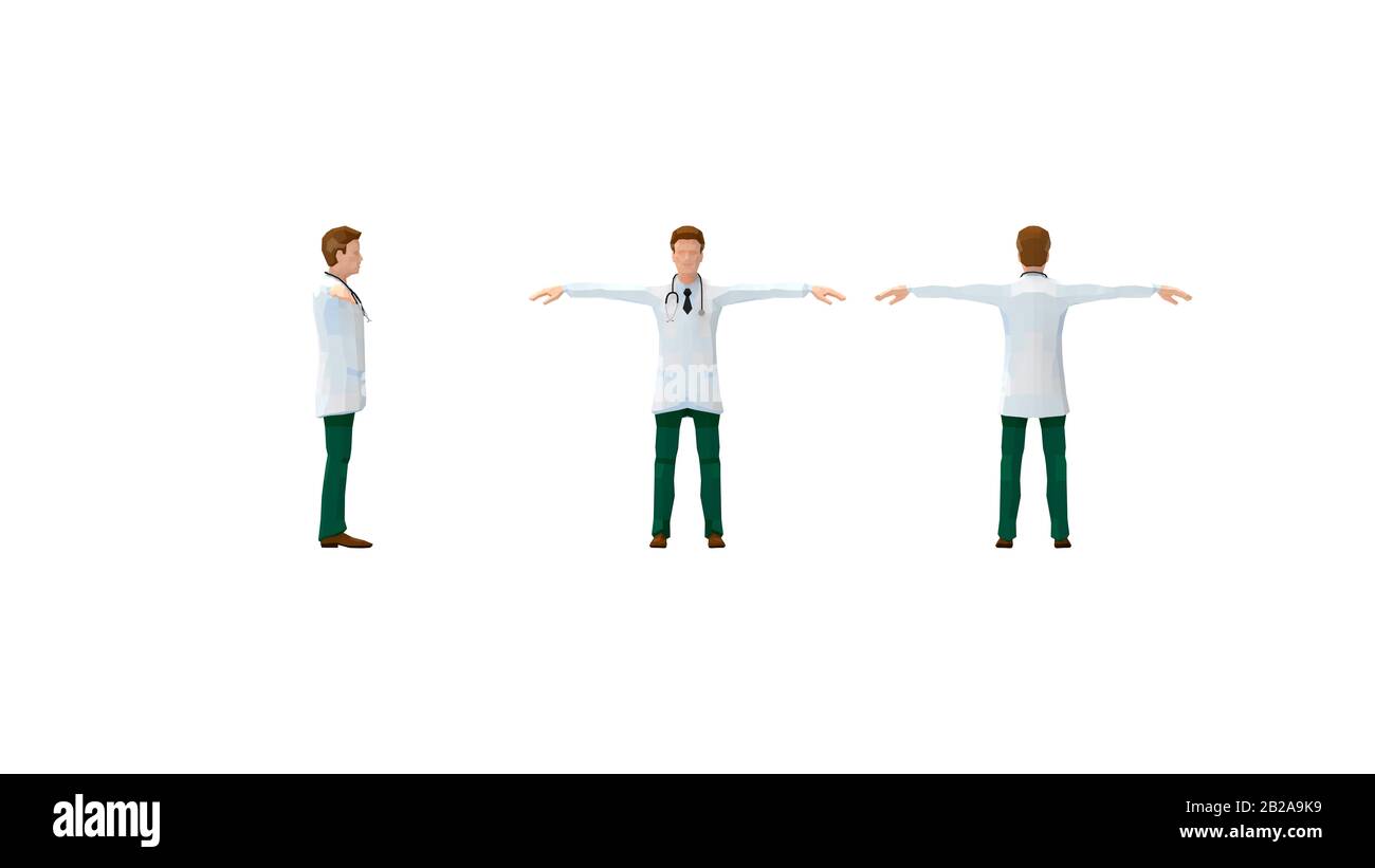 3d rendering of a computer generated doctor model standing Stock Photo ...