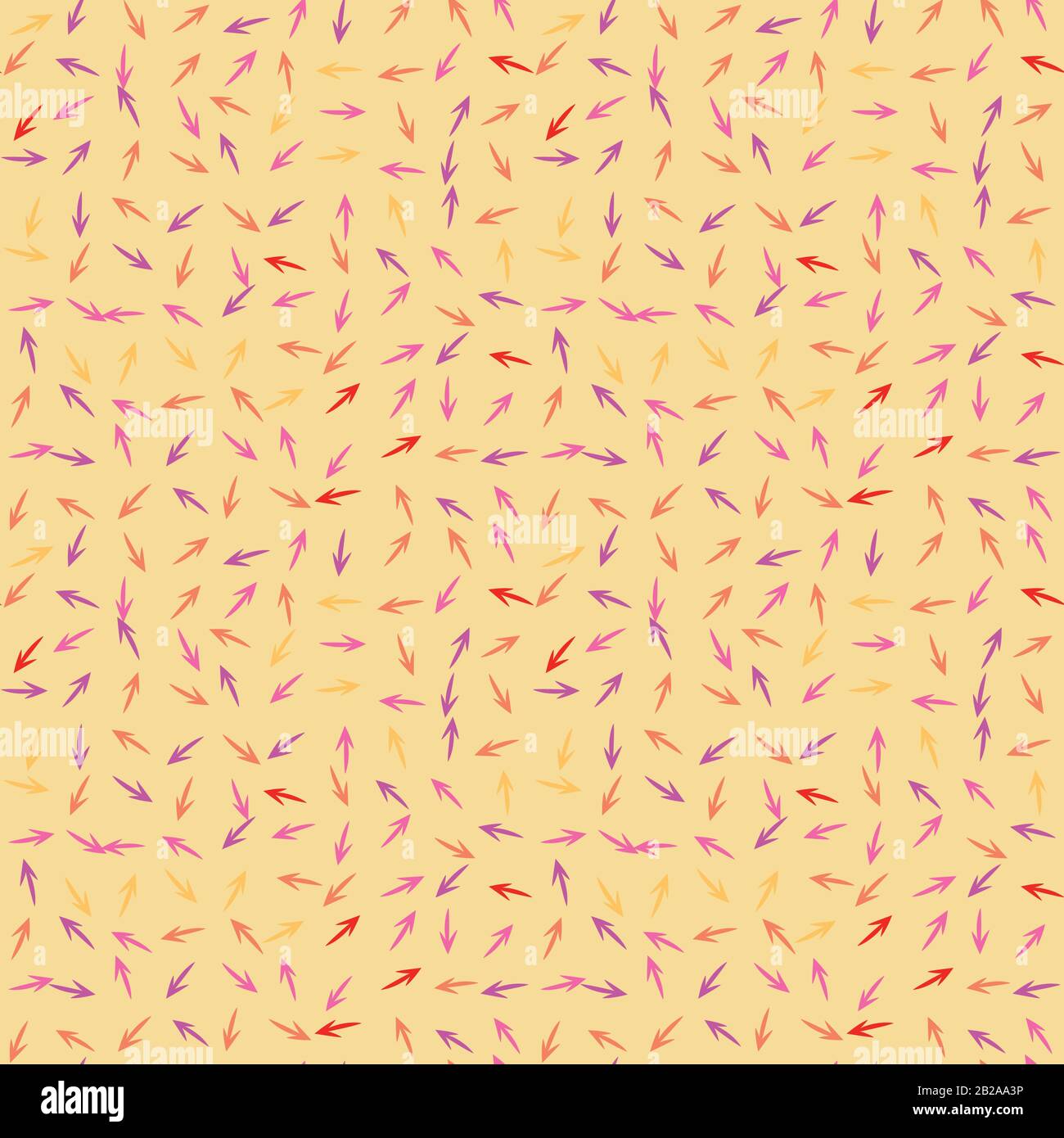 arrows on yellow background seamless vector pattern Stock Vector
