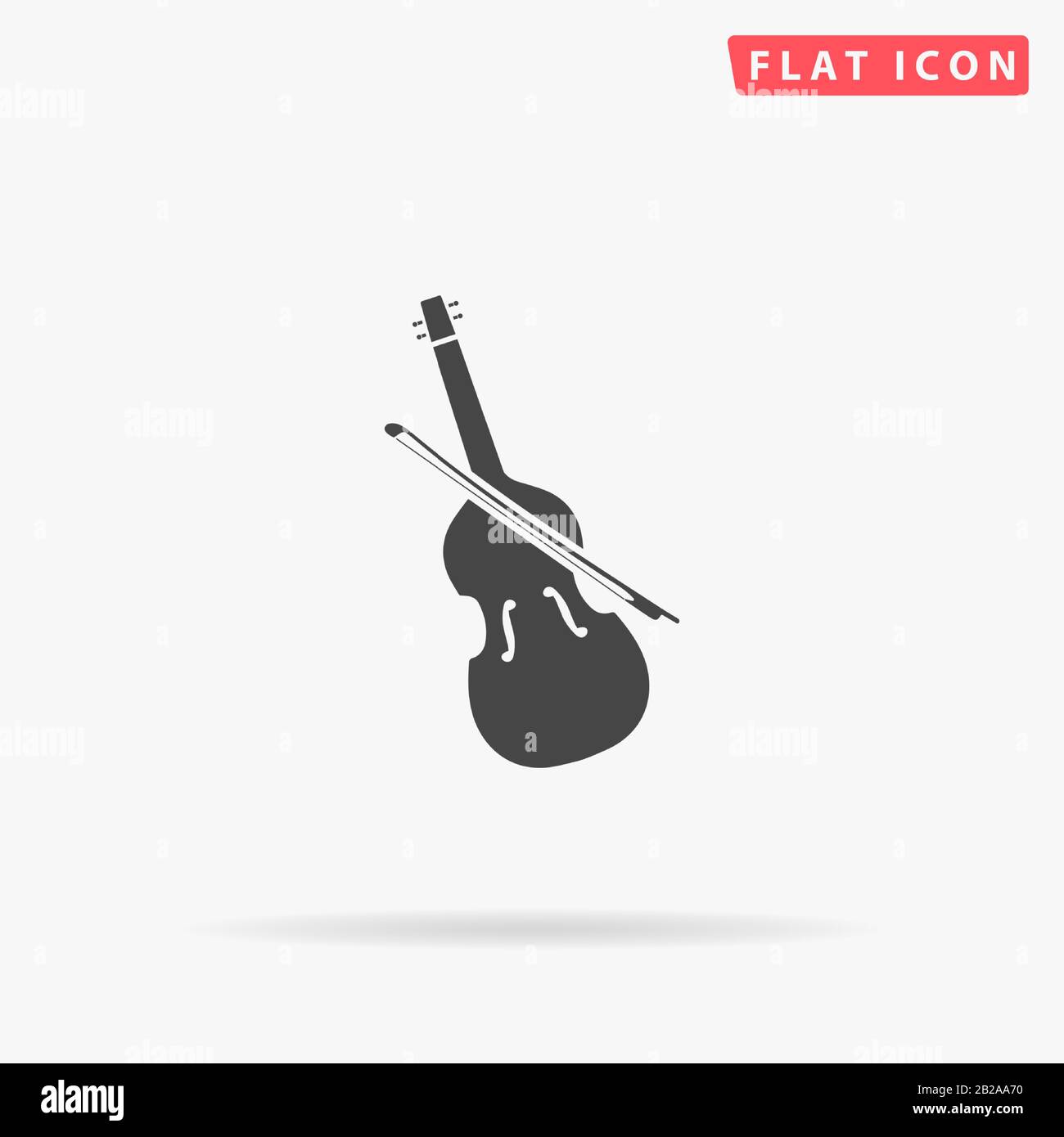 Viola flat vector icon. Glyph style sign. Simple hand drawn ...