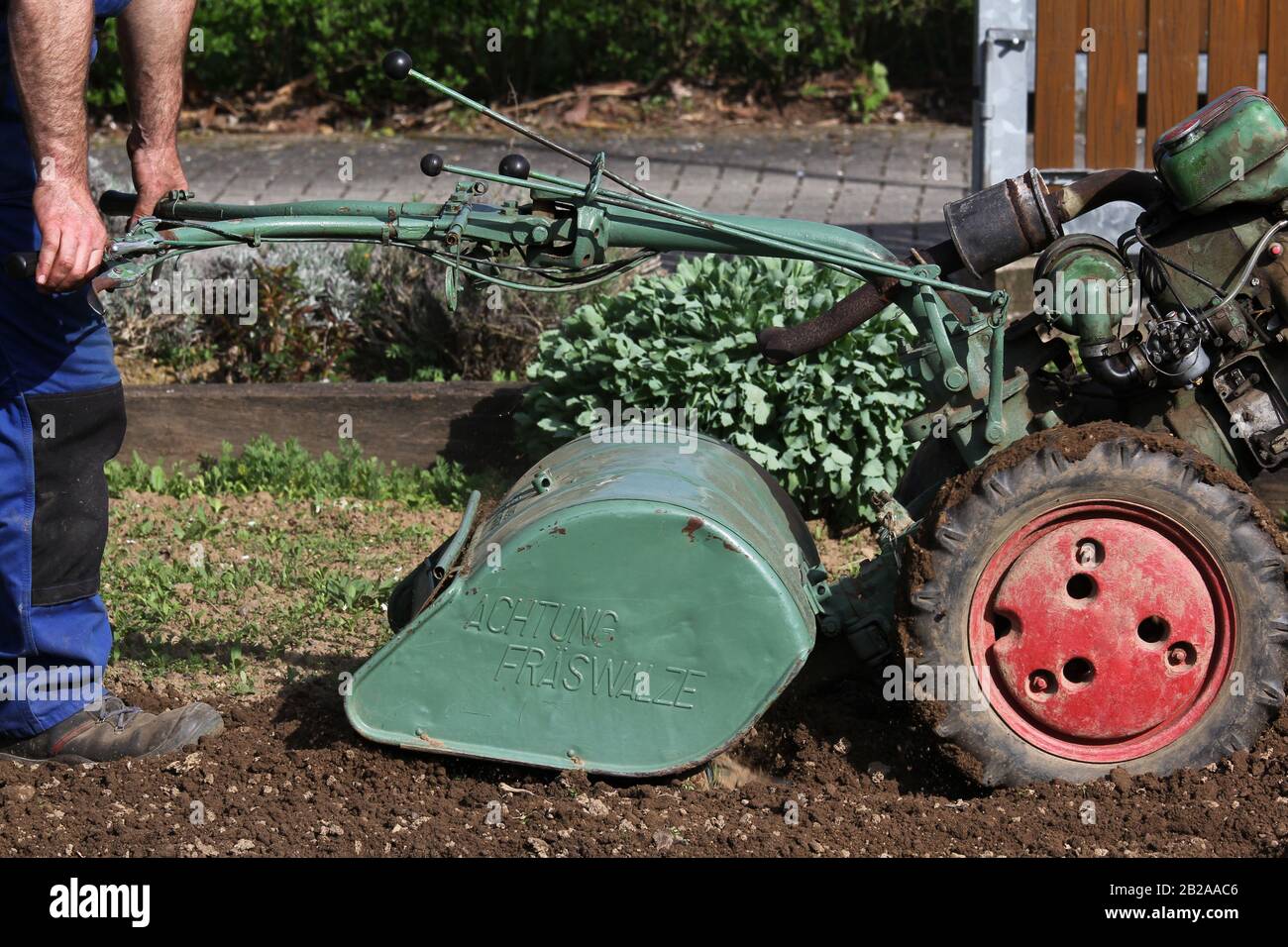 Rotary hoe, tillage with milling machine Stock Photo Alamy