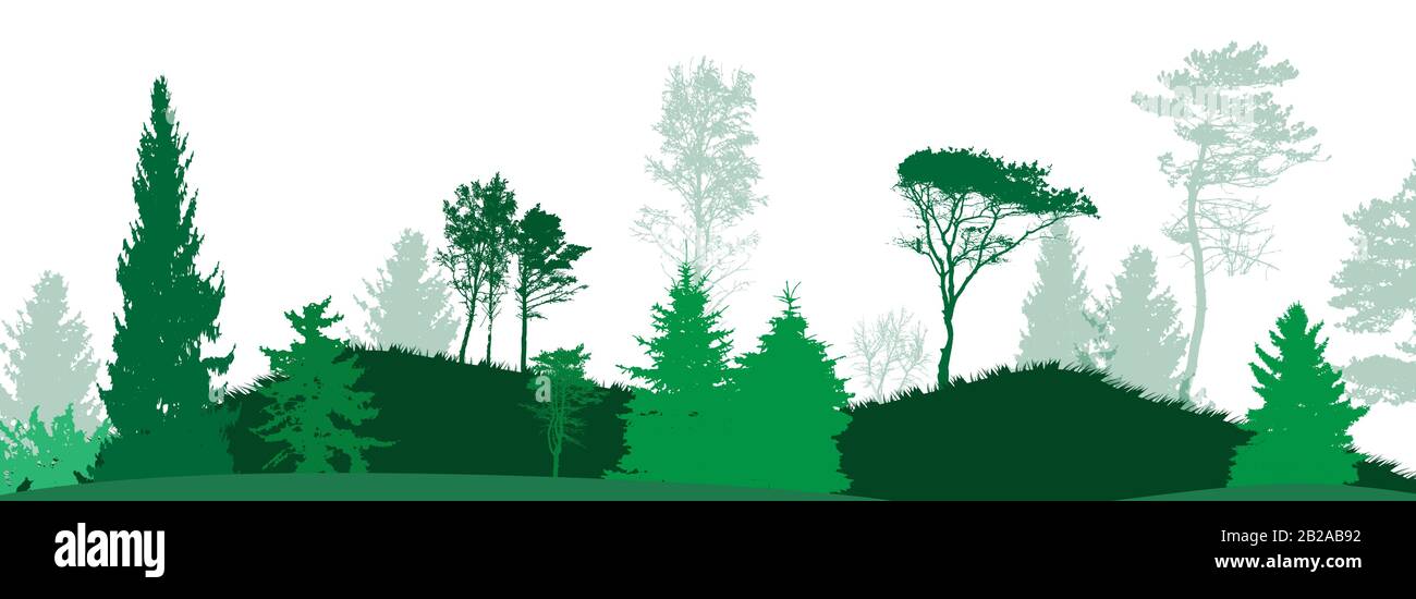 Image of Nature. Tree Silhouette. Vector Illustration. EPS10 Stock Vector