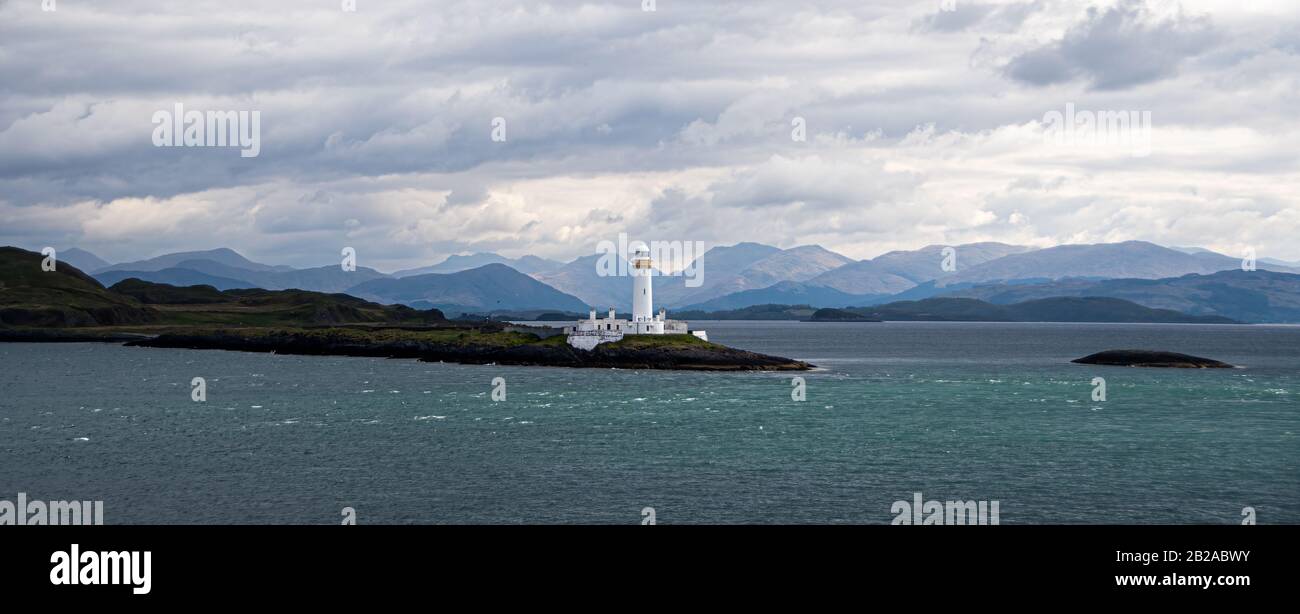 Eilean Musdile Lighthouse, Lismore Island, Argyll and Bute, Scotland, UK Stock Photo
