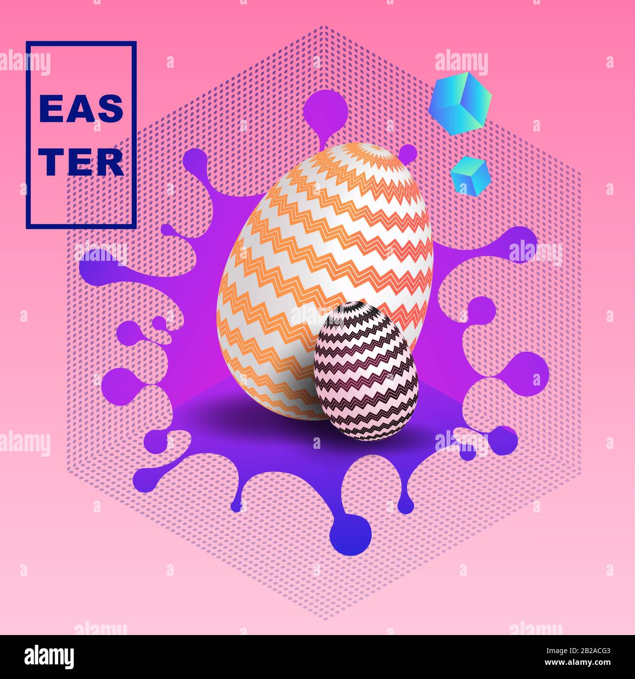 Abstract easter card. Easter egg with geometric ornament Stock Vector
