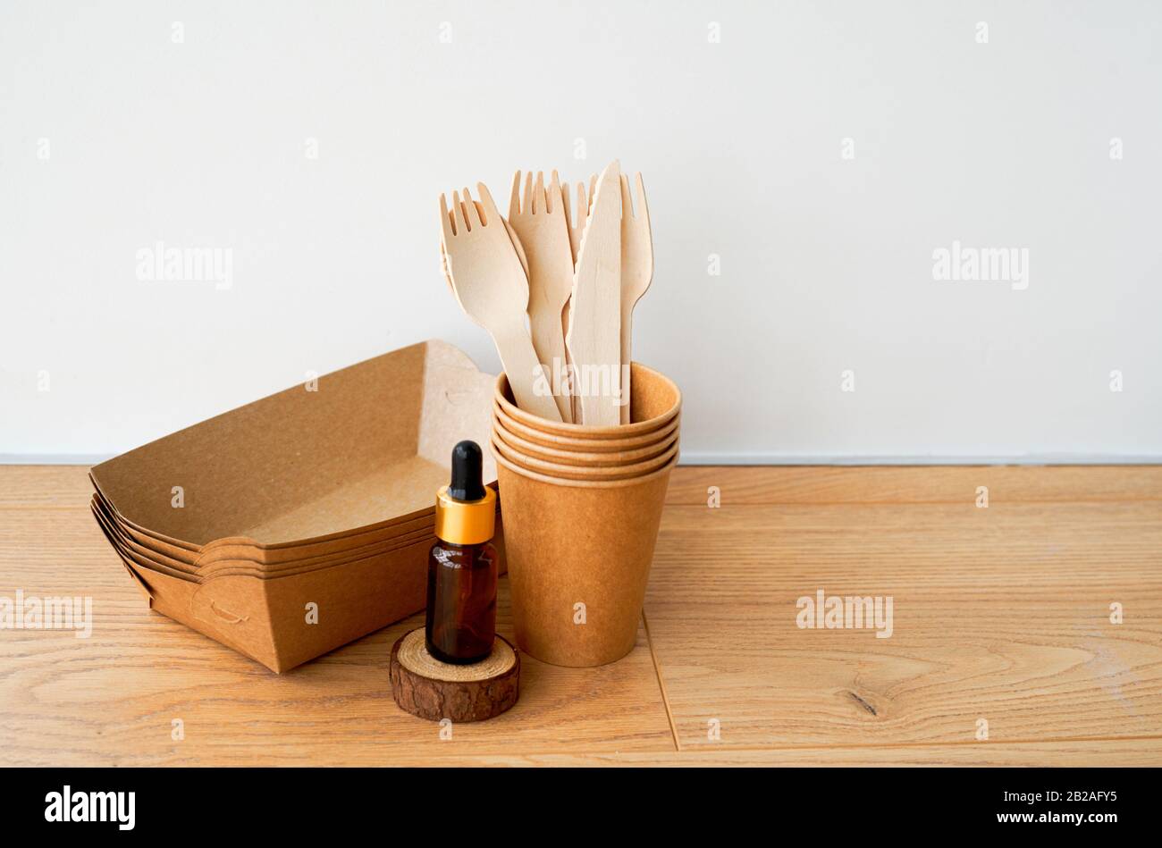 Set of reusable no plastic utensils for picnic Stock Photo Alamy
