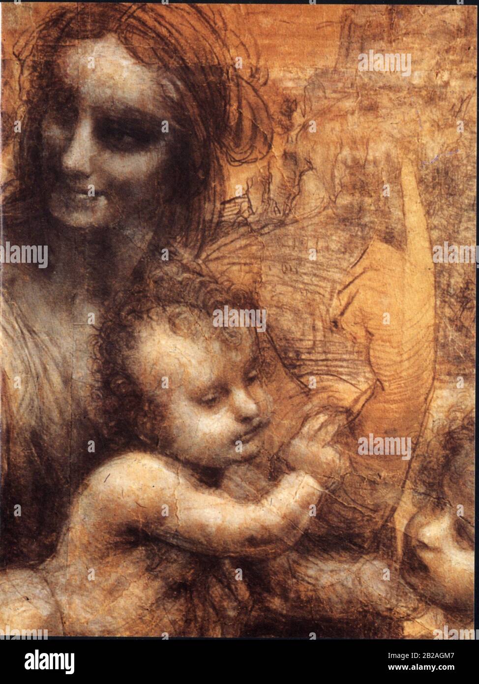 Leonardo da Vinci.Virgin and Child with Saint Anne and Saint John the
